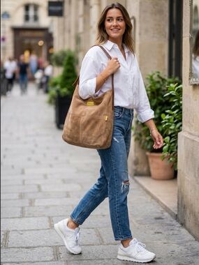 Joyn suede leather tote bag 💝